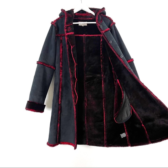 INS Dark Charcoal Faux Suede Boho Coat - Picture 8 of 11